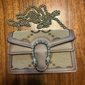 Brown and Tan small Chain Bag